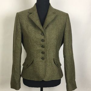 TAHARI Arthur S Levine Woman’s Blazer Green Tweed